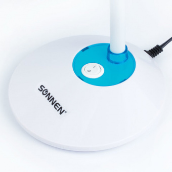 Светильник настольный SONNEN OU-608, на подставке, светодиодный, 5 Вт, белый/синий, 236669