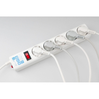 Сетевой фильтр Power Cube B 5.0 м 5 роз (белый) 10А/2,2кВт(SPG-B-15-WHITE)