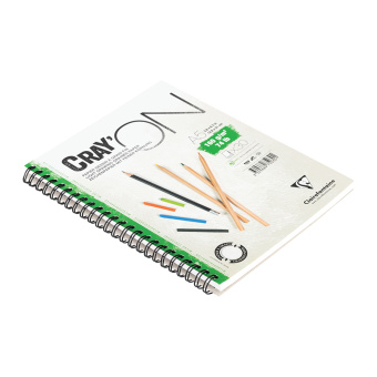 Скетчбук - блокнот 30л., А5 Clairefontaine "Cray ON", на гребне, 160г/м2, мелкозерн.