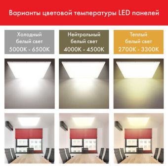 Светильник светодиодный с драйвером АРМСТРОНГ SONNEN СТАНДАРТ 6500 K, холодный белый, 595х595х30 мм,