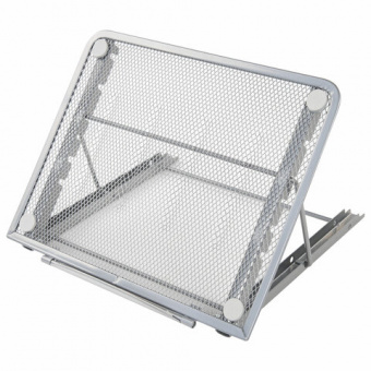 Подставка для книг, ноутбуков, планшетов BRAUBERG "Germanium", 240х195х20 мм, серебро, металл, 23798