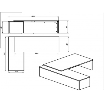 СпецМеб SL_TORR Стол руковод. левTСT1820 дуб каньон