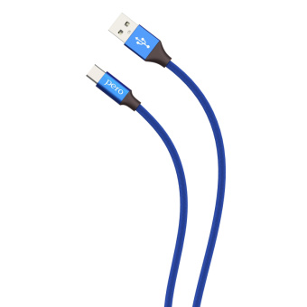 Кабель USB PERO DC-02 Type-C, 2А, 1м, синий