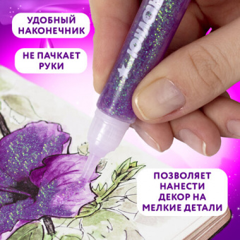 Гель с блестками ЮНЛАНДИЯ "НЕОНЧИКИ", для декора, поделок, DIY, творчества, оформления, 6 цветов по
