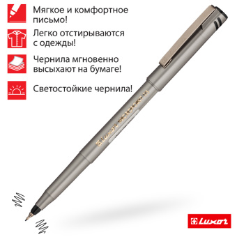 Ручка капиллярная Luxor "Micropoint" черная, 0,5мм, одноразовая