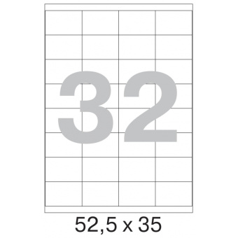Этикетки самоклеящиеся MEGA LABEL 52,5х35 мм / 32 шт. на листе А4 (100 листов/уп.)