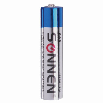 Батарейки КОМПЛЕКТ 4 шт., SONNEN Super Alkaline, AAA (LR03, 24А), алкалиновые, мизинчиковые, в блистере