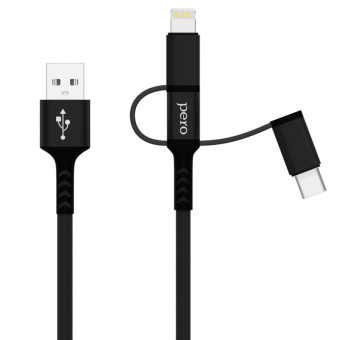 Кабель Pero USB A - USB Type-C - micro USB - Lightning 1 м (4603768350729)