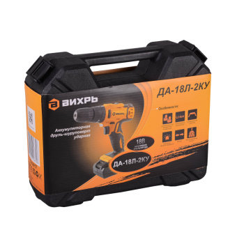 Дрель-шуруповерт аккум. ударная ВИХРЬ ДА-18Л-2кУ 45Нм, 2АКБ(2Ач) (72/14/17)