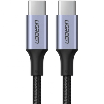 Кабель UGREEN USB C PD 100 Вт, в оплетке, черный. 1м (70427)
