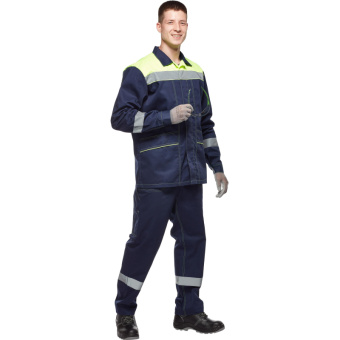 Костюм рабочий летний муж л35-КПК син/лимон (р.56-58) 170-176