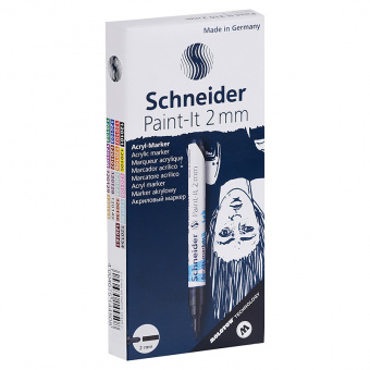 Маркер акриловый Schneider "Paint-It 310" 2мм, пулевидный, оранжевый
