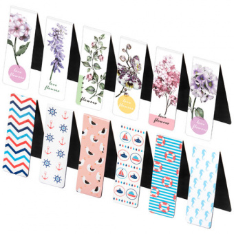 Закладки для книг МАГНИТНЫЕ, "MIX 3", набор 30 шт., 60x20 мм, BRAUBERG, 113179