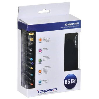 Блок питания Ippon S65U автоматический 65W 15V-19.5V 3.5A 1xUSB 2.1A (S65U)