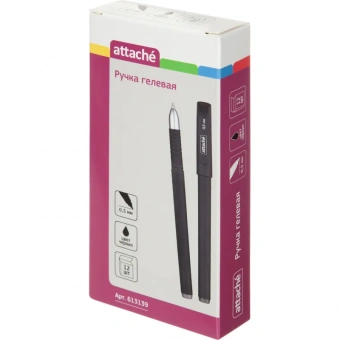 Ручка гелевая Attache Velvet черная (толщина линии 0.5 мм)