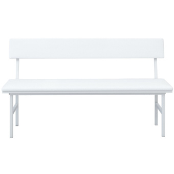 Банкетка MEG_со спинкой НУМЛ-МСК БЛ (код МСК-208) обивка белая