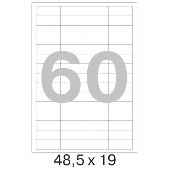 Этикетки самоклеящиеся 48,5х19 мм / 60 шт. на листе А4 (100 листов/уп.)