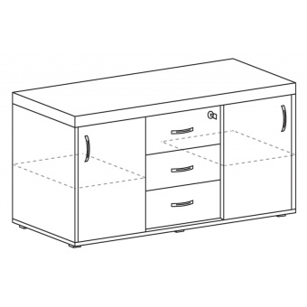 СпецМеб Мон_EASY Director Тумба купе М94 дуб светлый