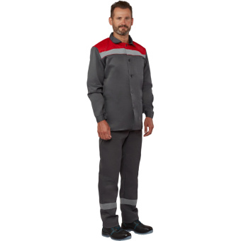 Костюм летний муж. л16-КБР с СОП сер/крас (р.56-58) 170-176