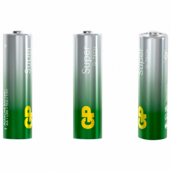Батарейки КОМПЛЕКТ 4 шт., GP Super, AA (LR06, 15А), алкалиновые, пальчиковые, блистер
