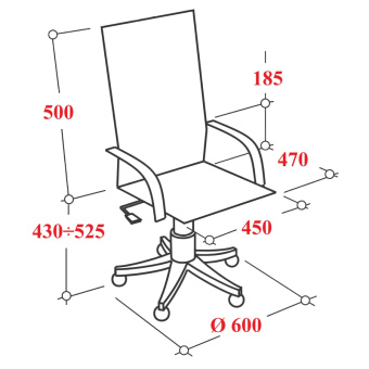 Кресло EChair-304LT TC ткань черн/сетка синий, хром