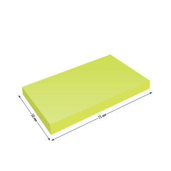 Самоклеящийся блок Berlingo "Ultra Sticky", 50*75мм, 80л, зеленый неон
