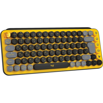 Клавиатура Logitech POP Keys, USB, беспроводная, желт/чер (920-010716)
