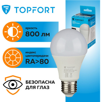 Лампа светодиодная Topfort E27 10W 4000K груша