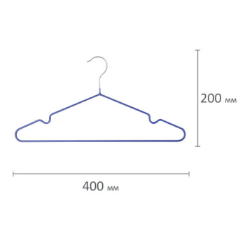 Вешалки-плечики, размер 48-50, КОМПЛЕКТ 10 шт., металл/ПВХ, перекладина, цвет синий, BRABIX "Стандар