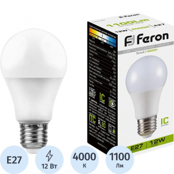 Лампа светодиодная Feron LB-93 Шар E27 12W 175-265V 4000K(25487)