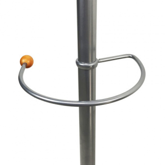 Вешалка-стойка BRABIX "CR-8121" на мраморном диске, металл, 6+4 крючка, цвет серебристый, 606437