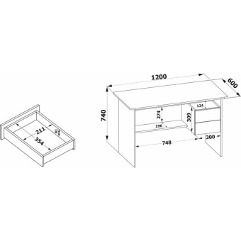 Стол компьютерный Сокол_Стол письменный СПм-07.1Б  Белый