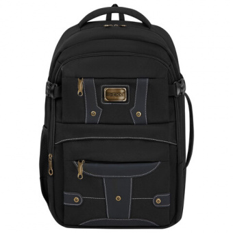 Рюкзак HEIKKI DESERTED (ХЕЙКИ) универсальный, отделение для ноутбука, EVA-спинка, черный, 48х34х18 с