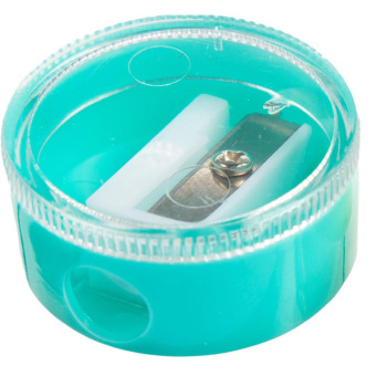 Точилка для карандашей с контейнером круглая в ассортименте (2 штуки в упаковке)