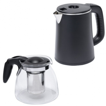 Кулер для воды с чайником SONNEN TBE-01 Tea Bar, напольный, ОХЛАЖДЕНИЕ ЭЛЕКТРОННОЕ, сенсорное управление, пульт ДУ, дисплей, шкафч