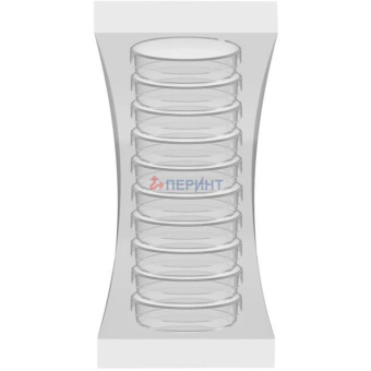 Чашка Петри стерил., диам.60, п/с, ЧБН1-В-14x60 10шт/уп