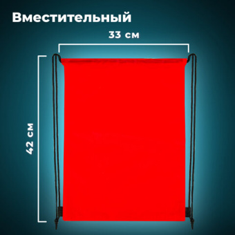 Мешок для обуви BRAUBERG ПРОЧНЫЙ, на шнурке, красный, 42x33 см, 227141