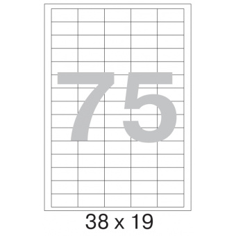 Этикетки самоклеящиеся MEGA LABEL 38х19 мм / 75 шт. на листе А4 (100 листов/уп.)