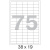 Этикетки самоклеящиеся MEGA LABEL 38х19 мм / 75 шт. на листе А4 (100 листов/уп.)