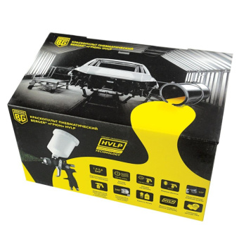 Краскопульт пневматический BERGER 'ГРЮН' HVLP, 1.3мм, 0,6л, в/б (BG1376)