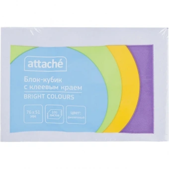 Стикеры ATTACHE Bright colours с клеев.краем 76х51 фиолетовый 100л