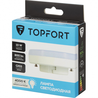 Лампа светодиодная Topfort GX53 10W 4000K