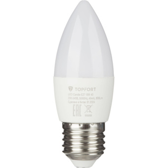 Лампа светодиодная Topfort E27 10W 4000K свеча