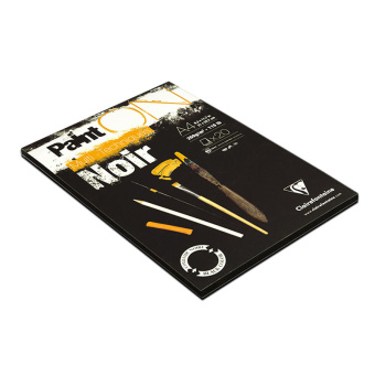 Скетчбук - альбом для смешанных техник 20л., А4, на склейке Clairefontaine "Paint'ON Noir", 250г/м2,