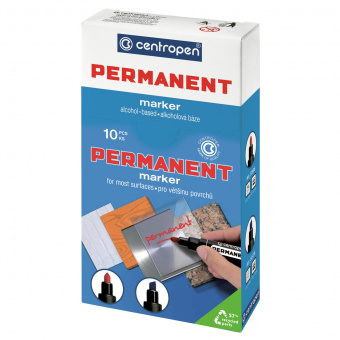 Маркер перманентный Centropen "8566" черный, пулевидный, 2,5мм