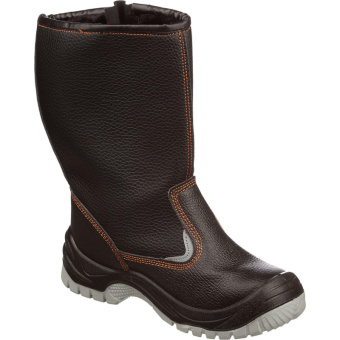 Сапоги рабочие утепленные Мистраль ПУ-ТПУ из натуральной кожи черные с металлическим подноском 45р.