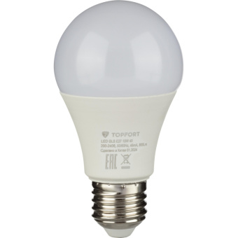 Лампа светодиодная Topfort E27 10W 4000K груша