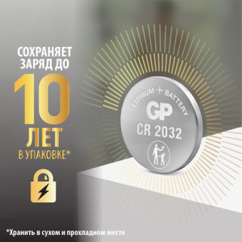 Батарейка CR2032 GP Lithium (2 штуки в упаковке)