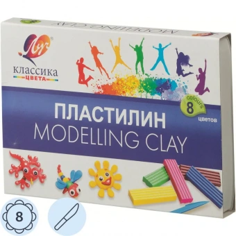 Пластилин 8цв,Классика,160гр,со стеком