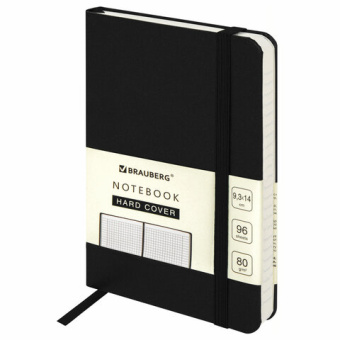 Блокнот МАЛЫЙ ФОРМАТ (96х140 мм) А6, BRAUBERG ULTRA, балакрон, 80 г/м2, 96 л., клетка, черный, 11305